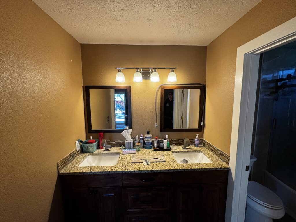 Bathroom Remodel in Meridian — barn door mirror installation
