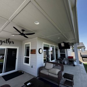 Outdoor Living Space TV and Ceiling Fan Installation in Nampa